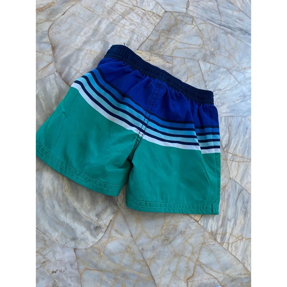 OshKosh Bgosh Baby Boys Blue Green Striped Swim Trunks 6M 1H206710
